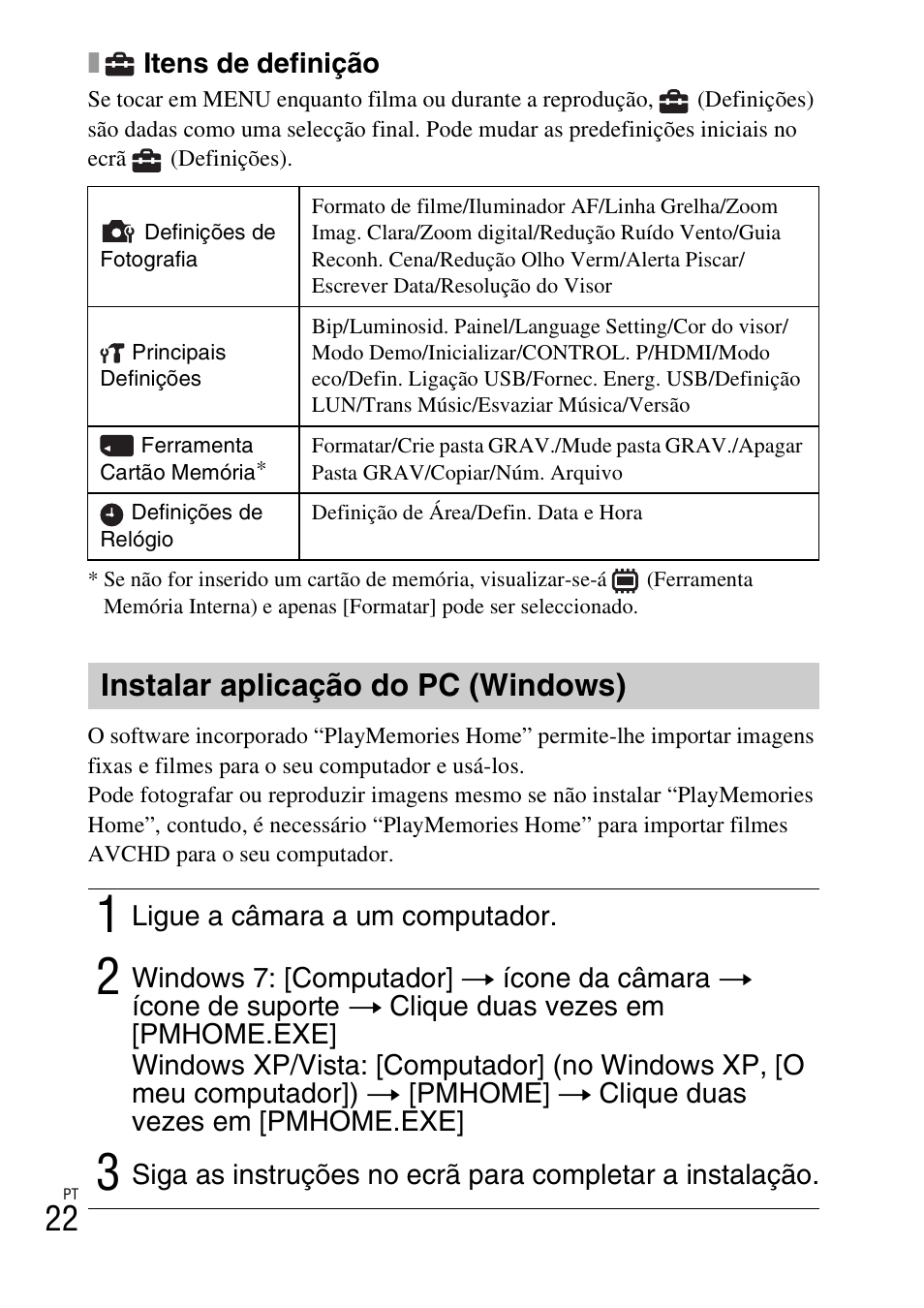 Instalar aplicação do pc (windows) | Sony DSC-TX77 User Manual | Page 140 / 551