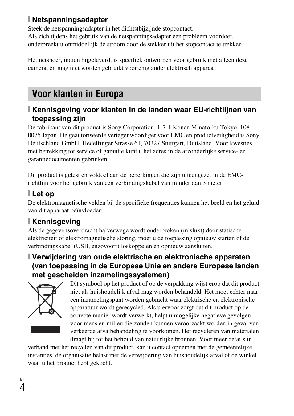 Voor klanten in europa | Sony DSC-TX77 User Manual | Page 180 / 551