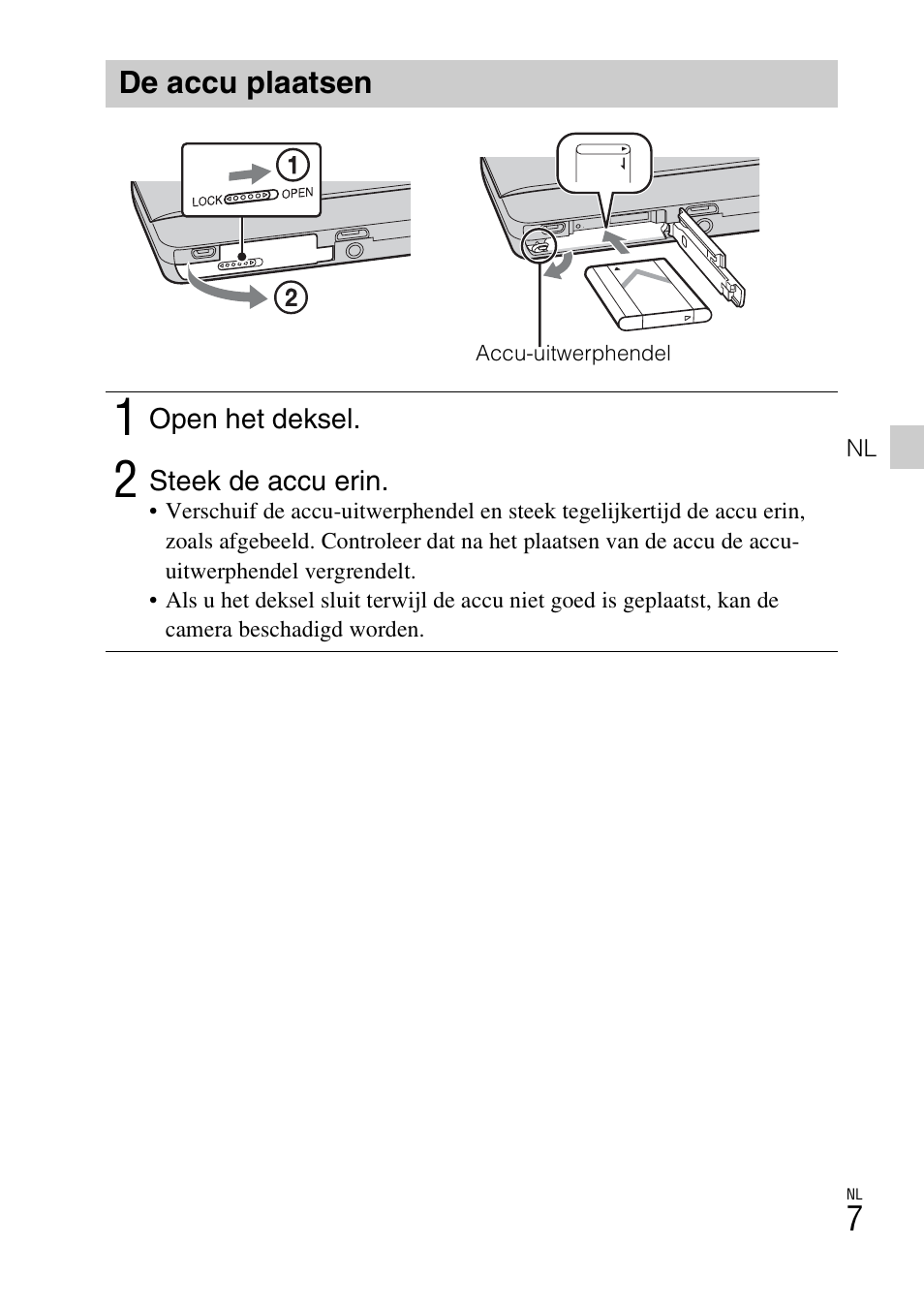 De accu plaatsen | Sony DSC-TX77 User Manual | Page 183 / 551