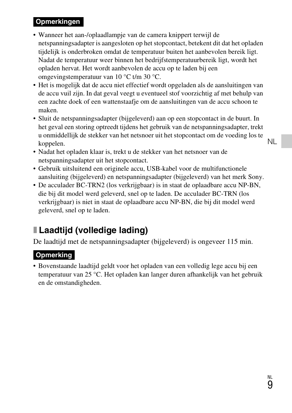 Xlaadtijd (volledige lading) | Sony DSC-TX77 User Manual | Page 185 / 551