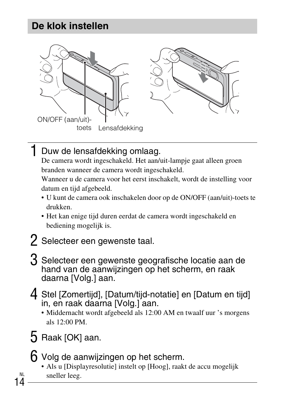 De klok instellen | Sony DSC-TX77 User Manual | Page 190 / 551