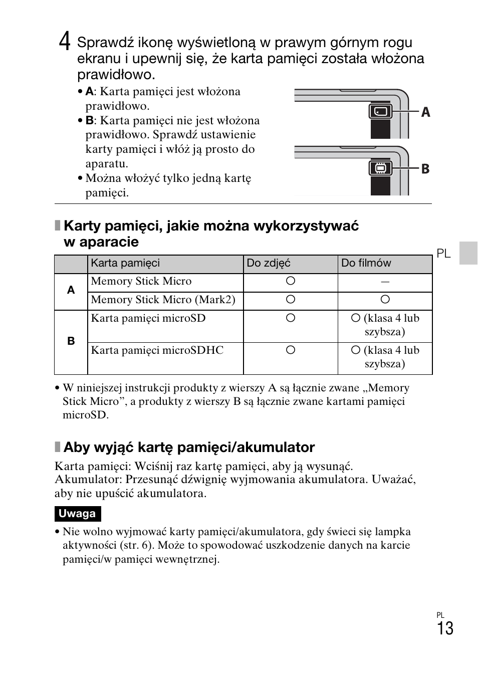 Xaby wyjąć kartę pamięci/akumulator | Sony DSC-TX77 User Manual | Page 217 / 551