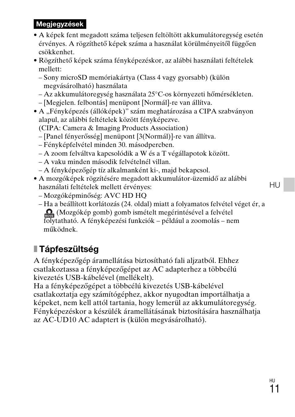 Xtápfeszültség | Sony DSC-TX77 User Manual | Page 271 / 551