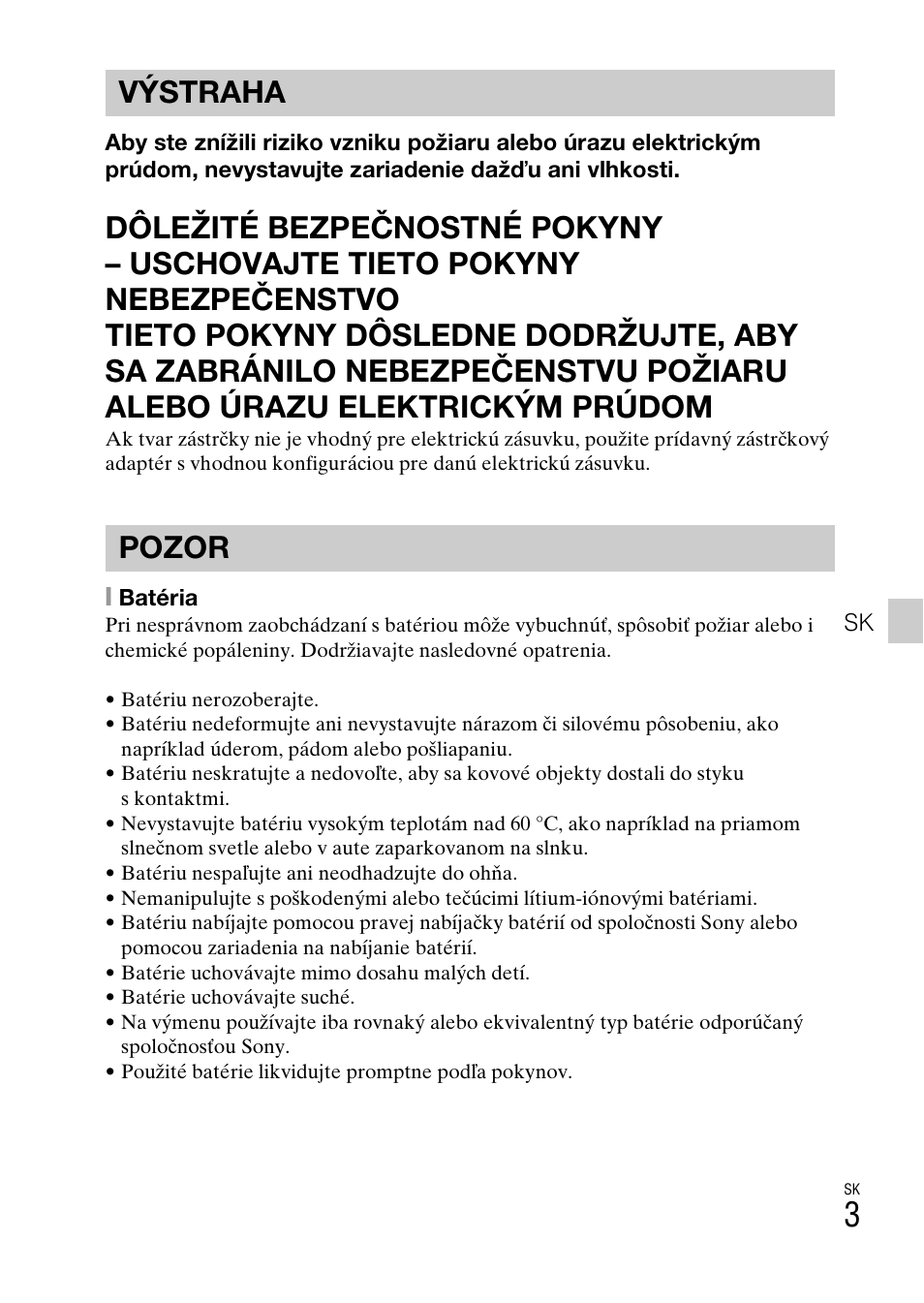 Výstraha pozor | Sony DSC-TX77 User Manual | Page 293 / 551