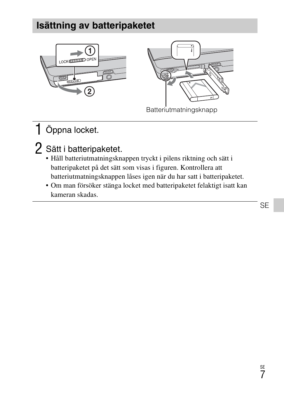 Isättning av batteripaketet | Sony DSC-TX77 User Manual | Page 325 / 551