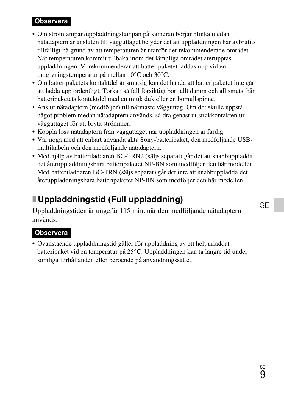 Xuppladdningstid (full uppladdning) | Sony DSC-TX77 User Manual | Page 327 / 551