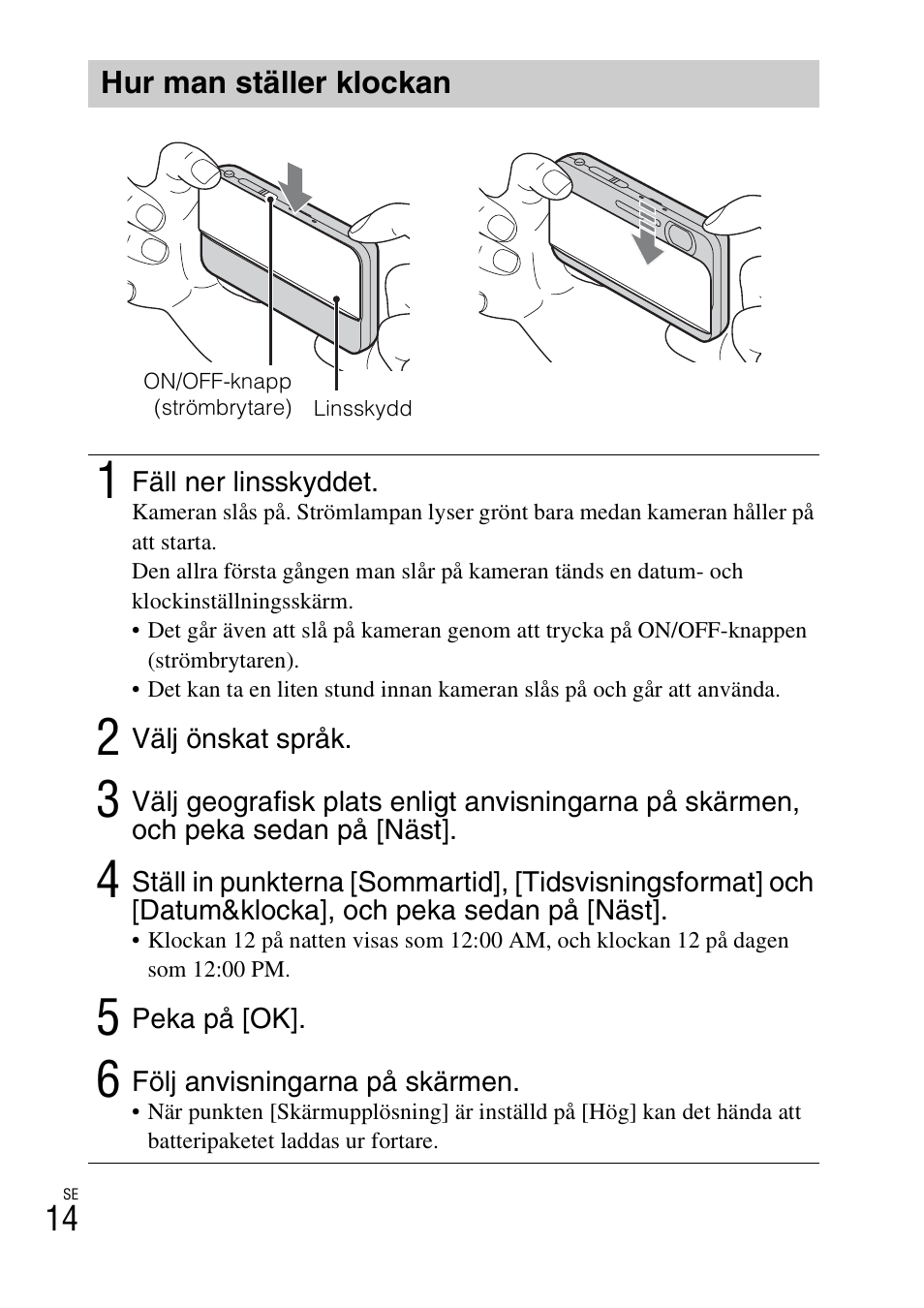 Hur man ställer klockan | Sony DSC-TX77 User Manual | Page 332 / 551