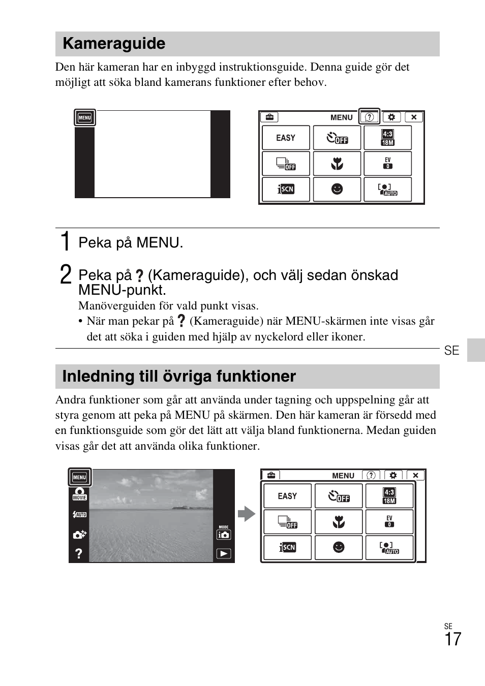 Kameraguide, Inledning till övriga funktioner | Sony DSC-TX77 User Manual | Page 335 / 551