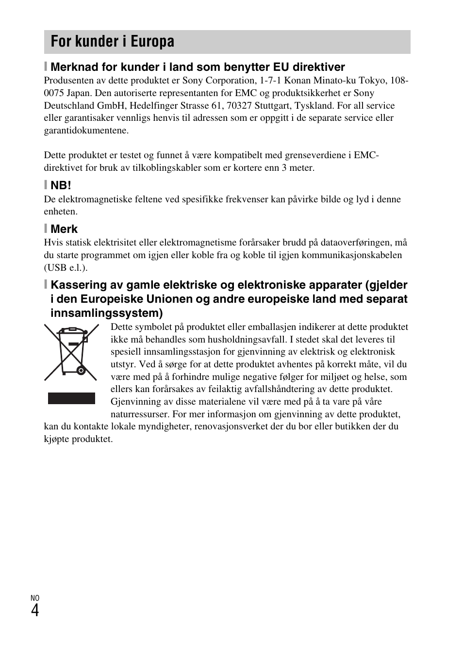 For kunder i europa | Sony DSC-TX77 User Manual | Page 378 / 551