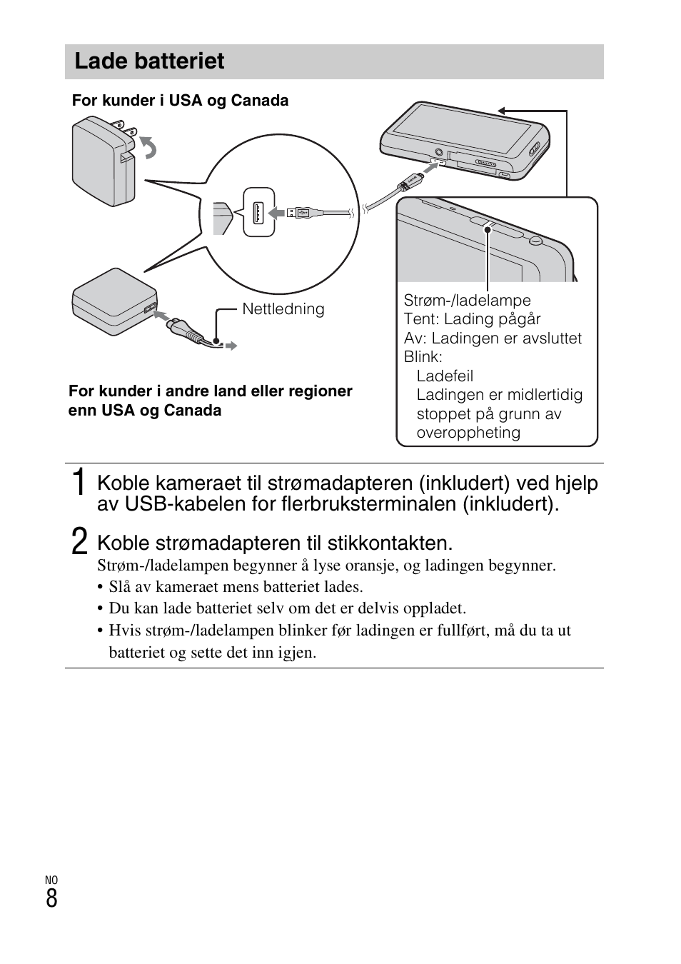 Lade batteriet | Sony DSC-TX77 User Manual | Page 382 / 551