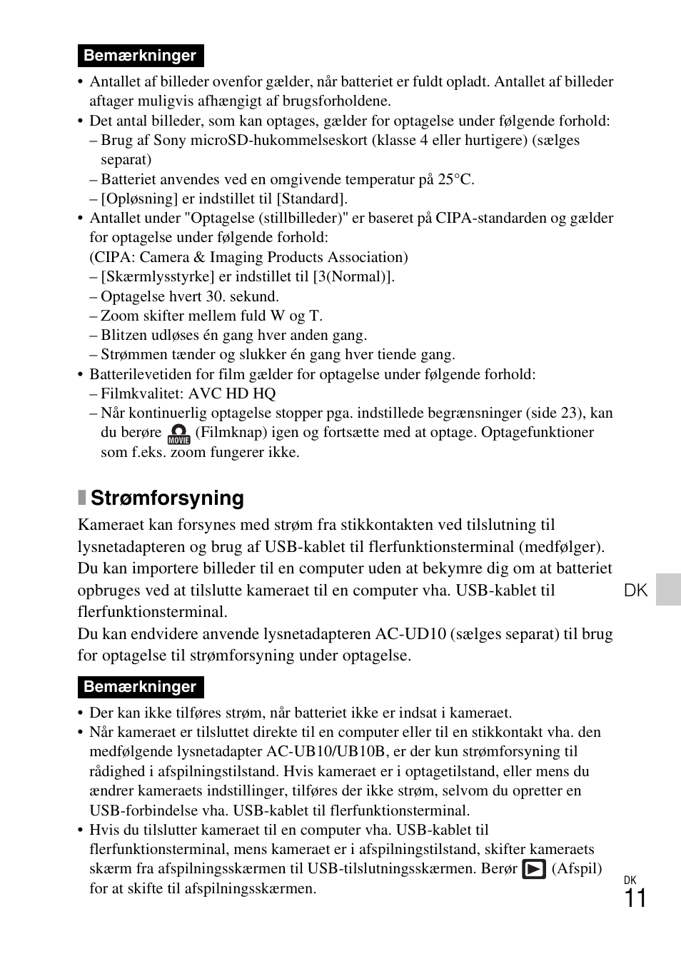 Xstrømforsyning | Sony DSC-TX77 User Manual | Page 413 / 551