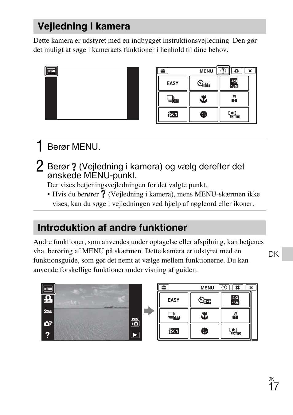 Vejledning i kamera, Introduktion af andre funktioner | Sony DSC-TX77 User Manual | Page 419 / 551