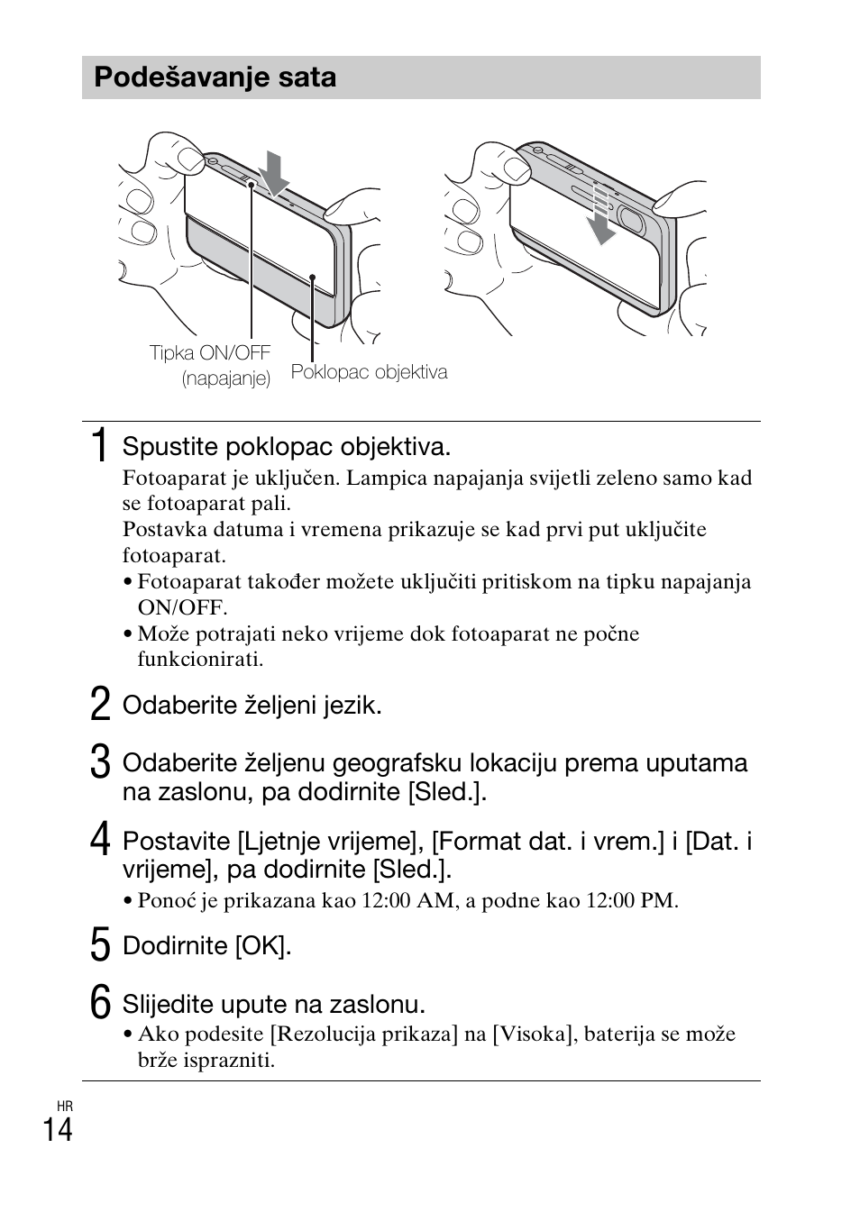 Podešavanje sata | Sony DSC-TX77 User Manual | Page 444 / 551