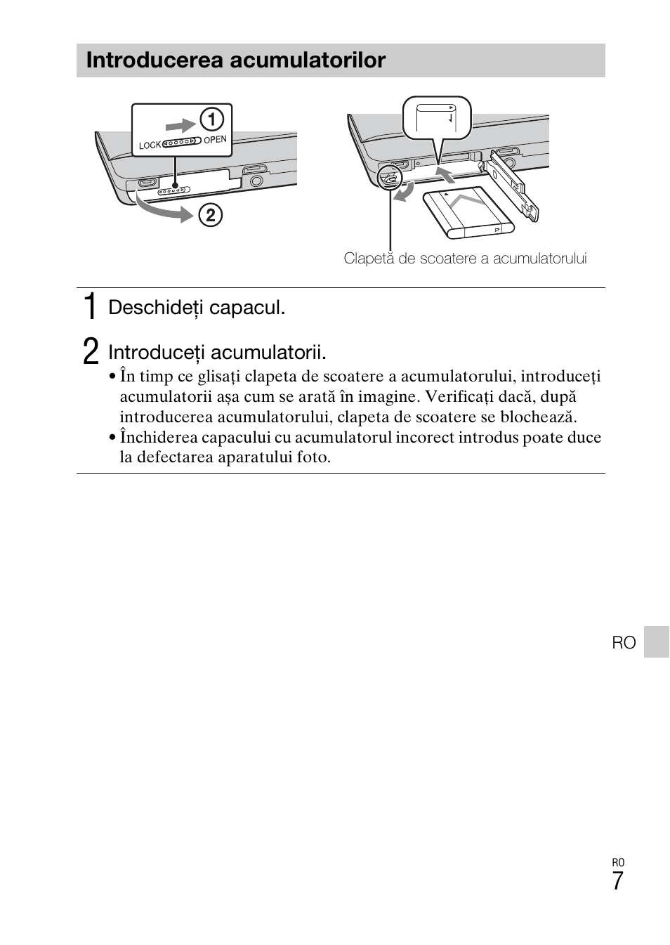 Introducerea acumulatorilor | Sony DSC-TX77 User Manual | Page 465 / 551