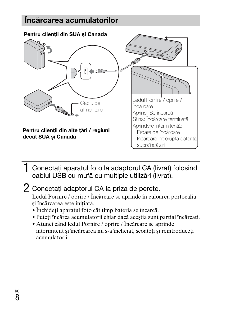 Încărcarea acumulatorilor | Sony DSC-TX77 User Manual | Page 466 / 551