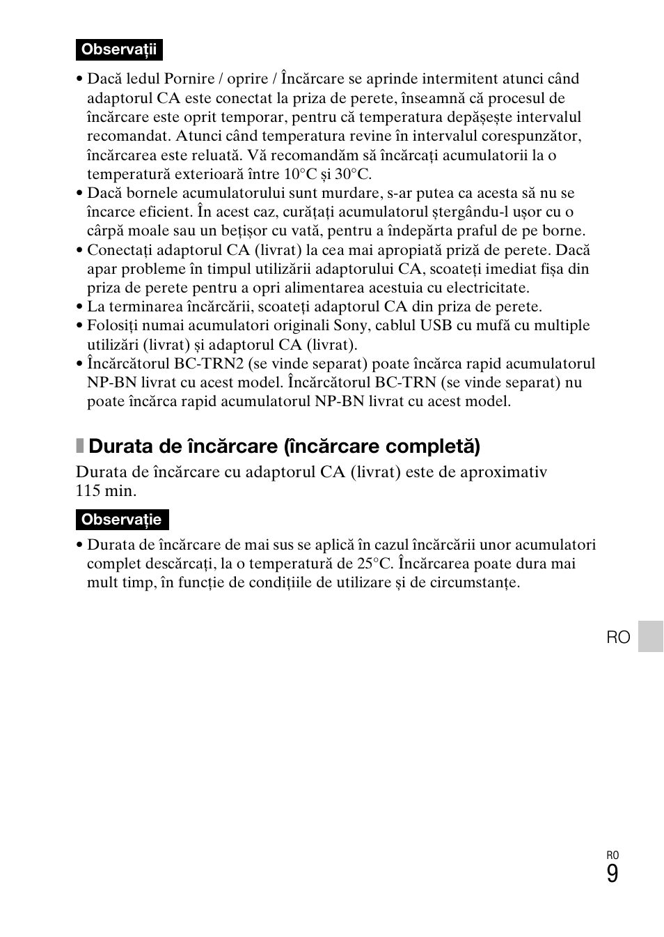 Xdurata de încărcare (încărcare completă) | Sony DSC-TX77 User Manual | Page 467 / 551