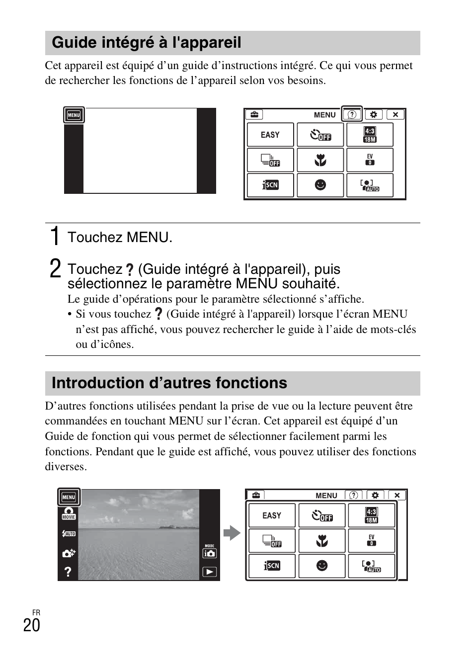 Guide intégré à l'appareil, Introduction d’autres fonctions | Sony DSC-TX77 User Manual | Page 50 / 551