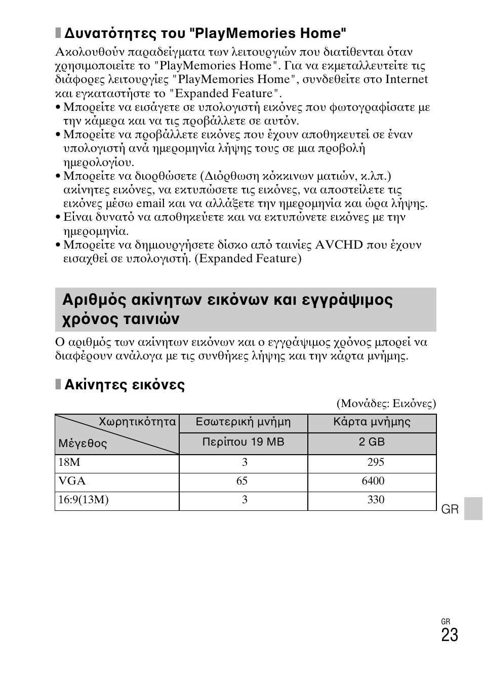 Xακίνητες εικ νες | Sony DSC-TX77 User Manual | Page 537 / 551
