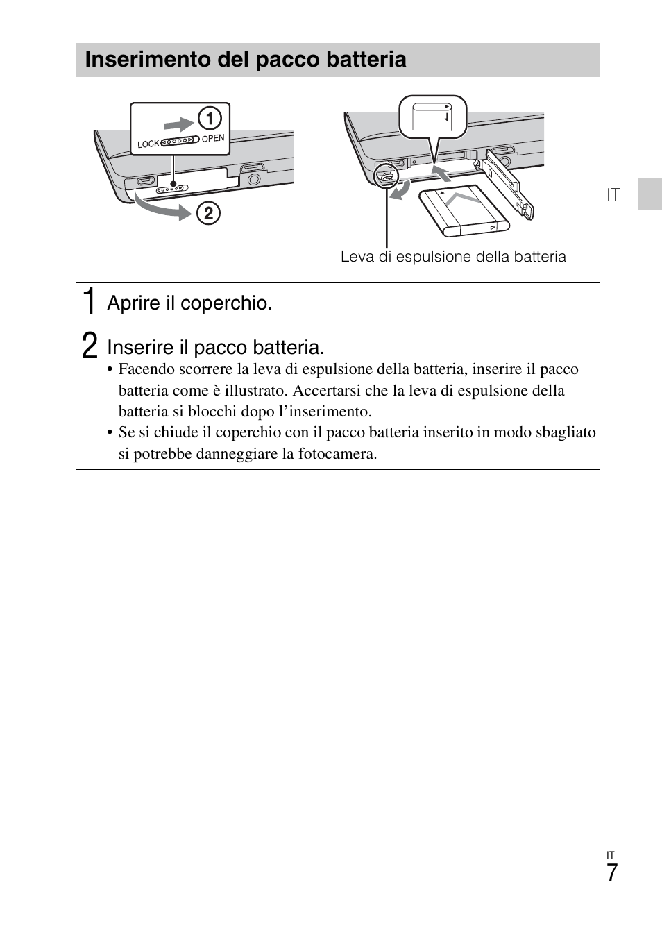 Inserimento del pacco batteria | Sony DSC-TX77 User Manual | Page 69 / 551