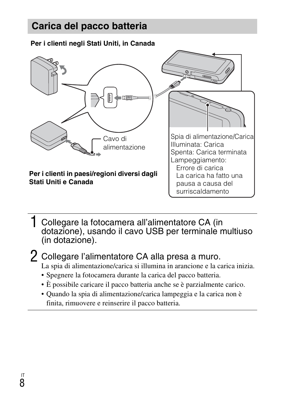 Carica del pacco batteria | Sony DSC-TX77 User Manual | Page 70 / 551