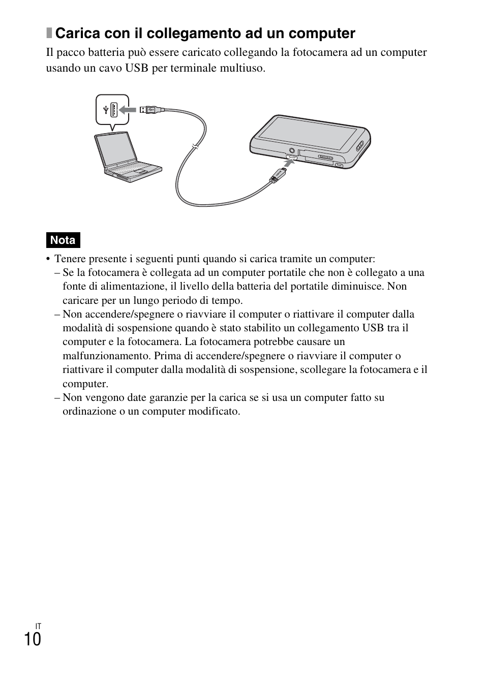 Xcarica con il collegamento ad un computer | Sony DSC-TX77 User Manual | Page 72 / 551