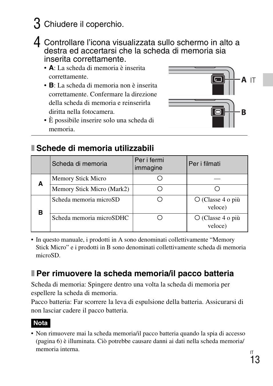 Chiudere il coperchio | Sony DSC-TX77 User Manual | Page 75 / 551