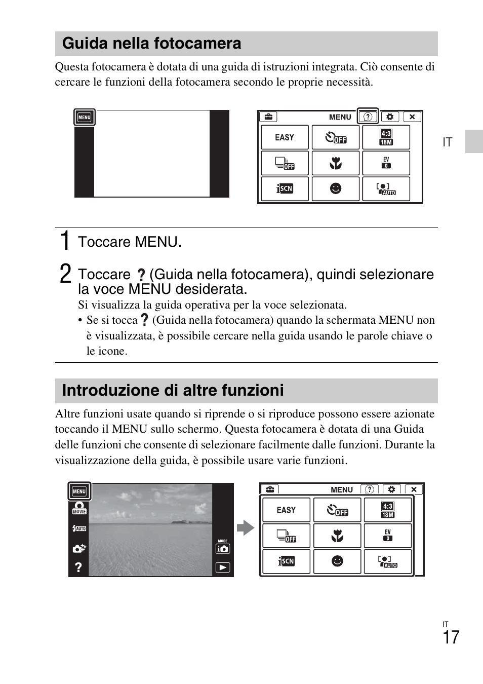 Guida nella fotocamera, Introduzione di altre funzioni | Sony DSC-TX77 User Manual | Page 79 / 551