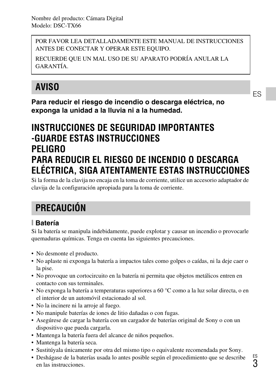 Aviso precaución | Sony DSC-TX77 User Manual | Page 93 / 551