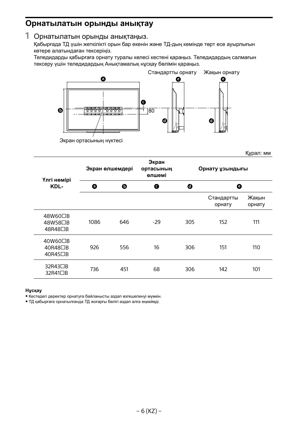 Орнатылатын орынды анықтау, Орнатылатын орынды анықтаңыз | Sony KDL-40R453B User Manual | Page 293 / 321