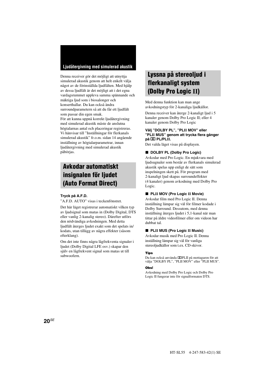 Sony HT-SL40 User Manual | Page 106 / 216
