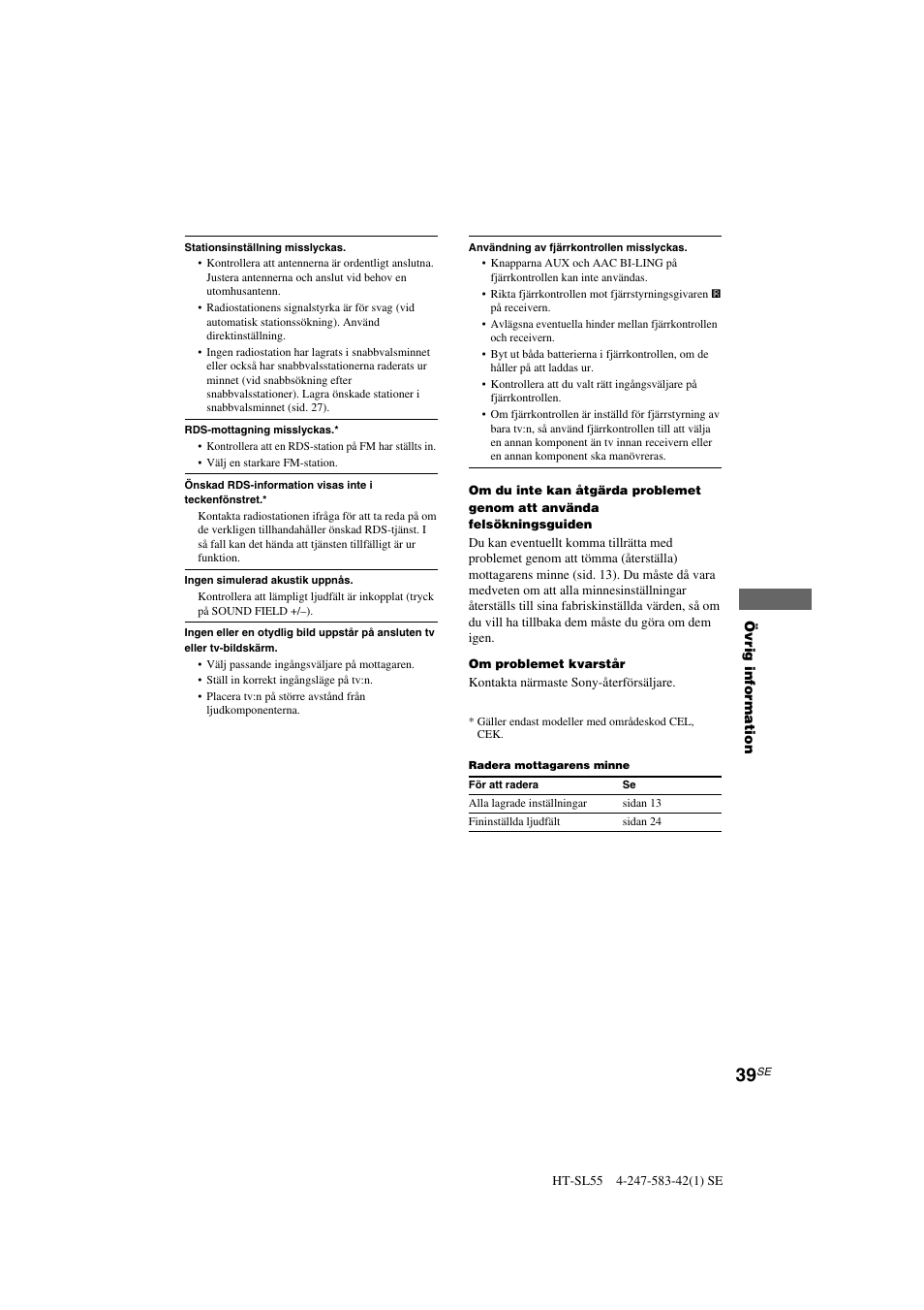 Sony HT-SL40 User Manual | Page 125 / 216