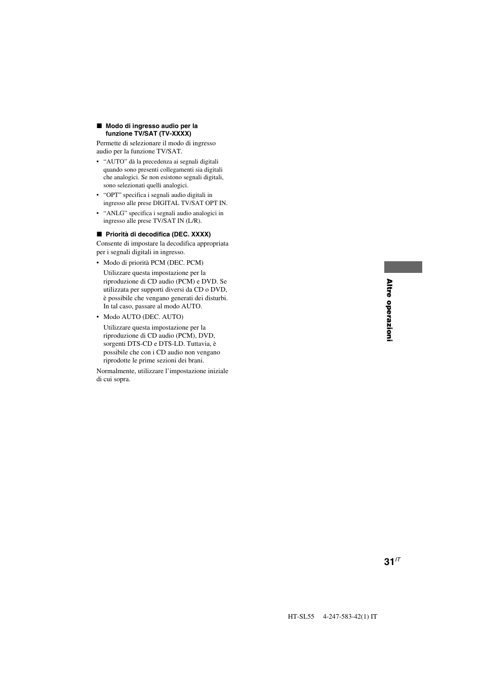 Sony HT-SL40 User Manual | Page 160 / 216