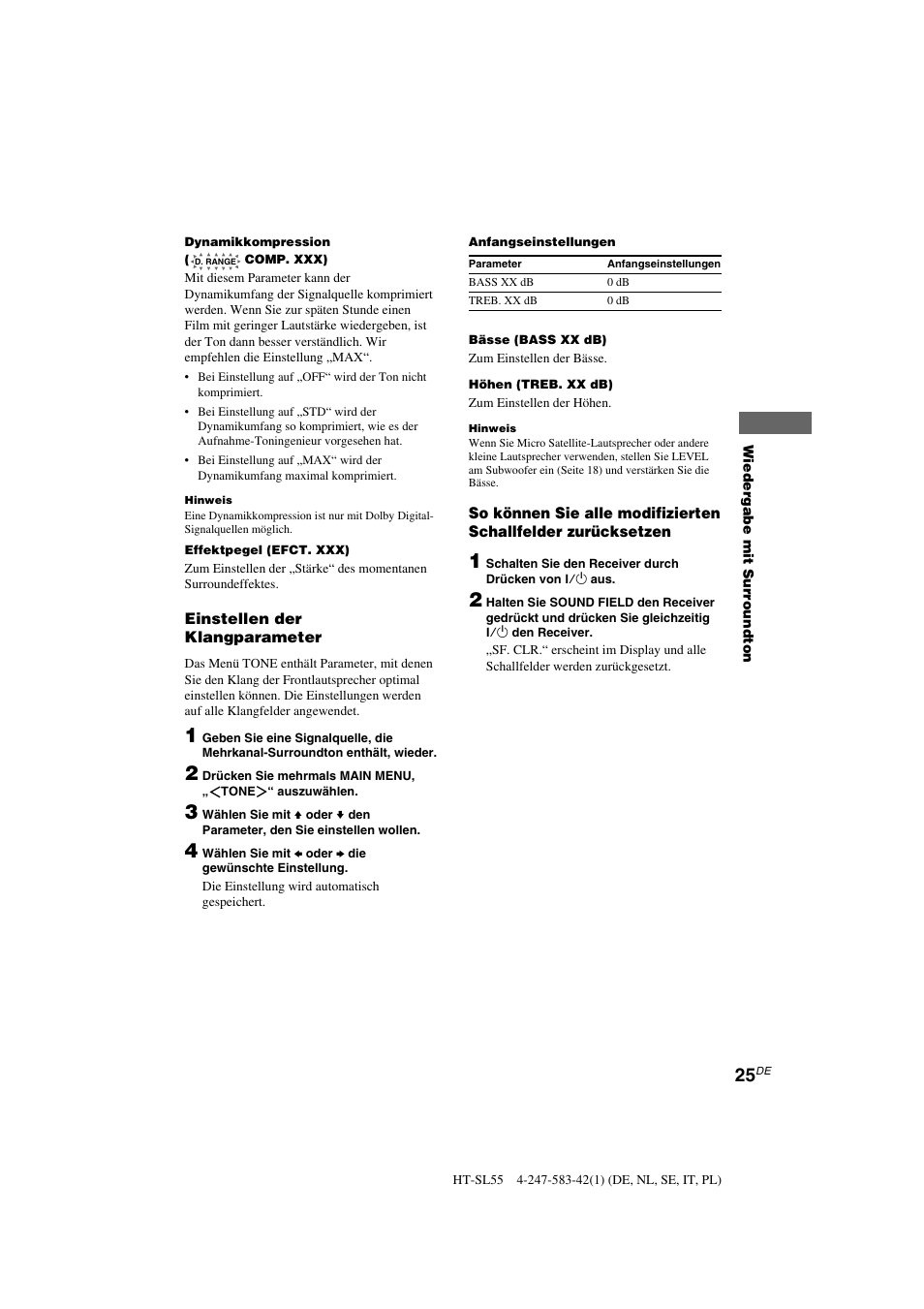 Sony HT-SL40 User Manual | Page 25 / 216