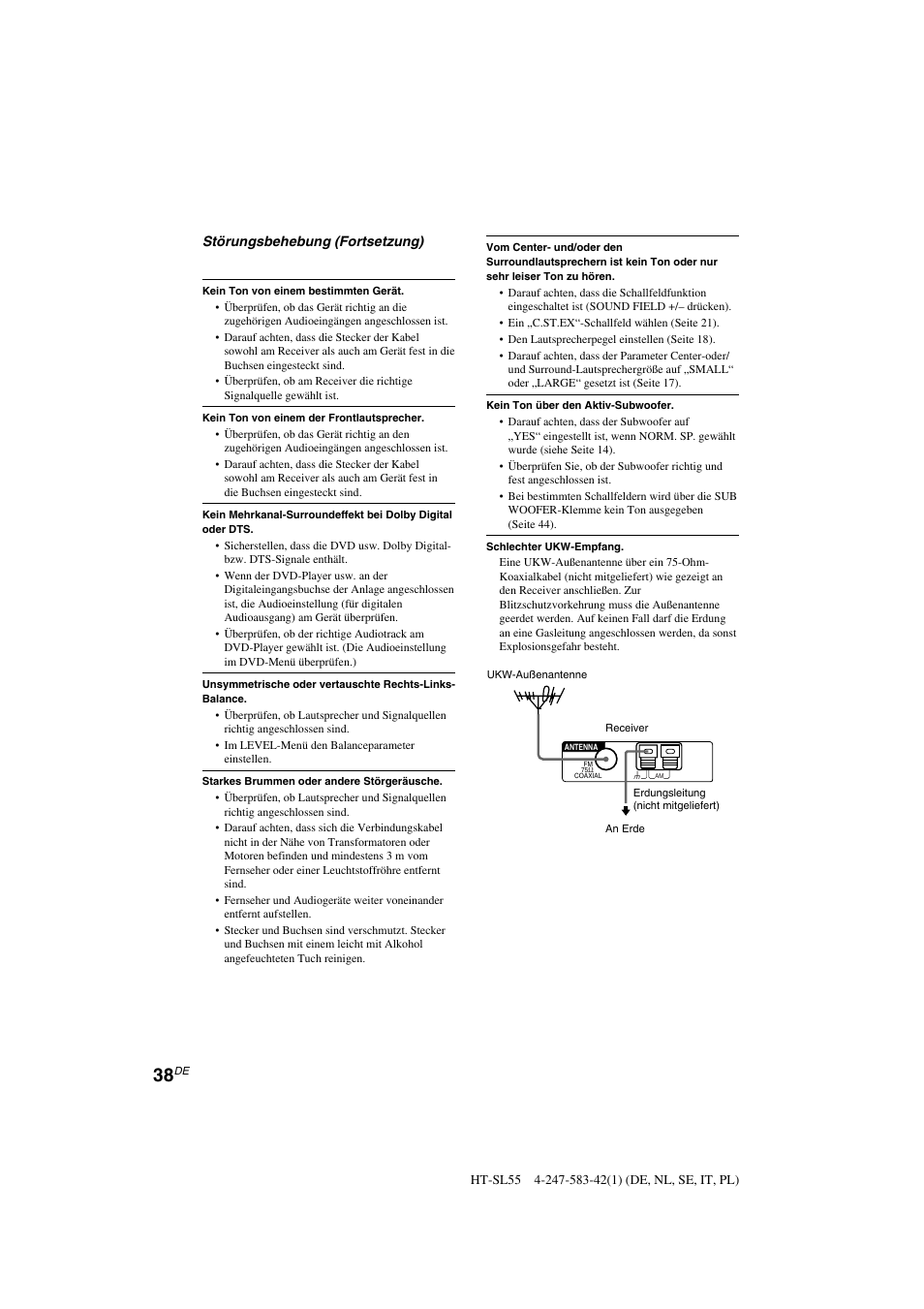 Sony HT-SL40 User Manual | Page 38 / 216