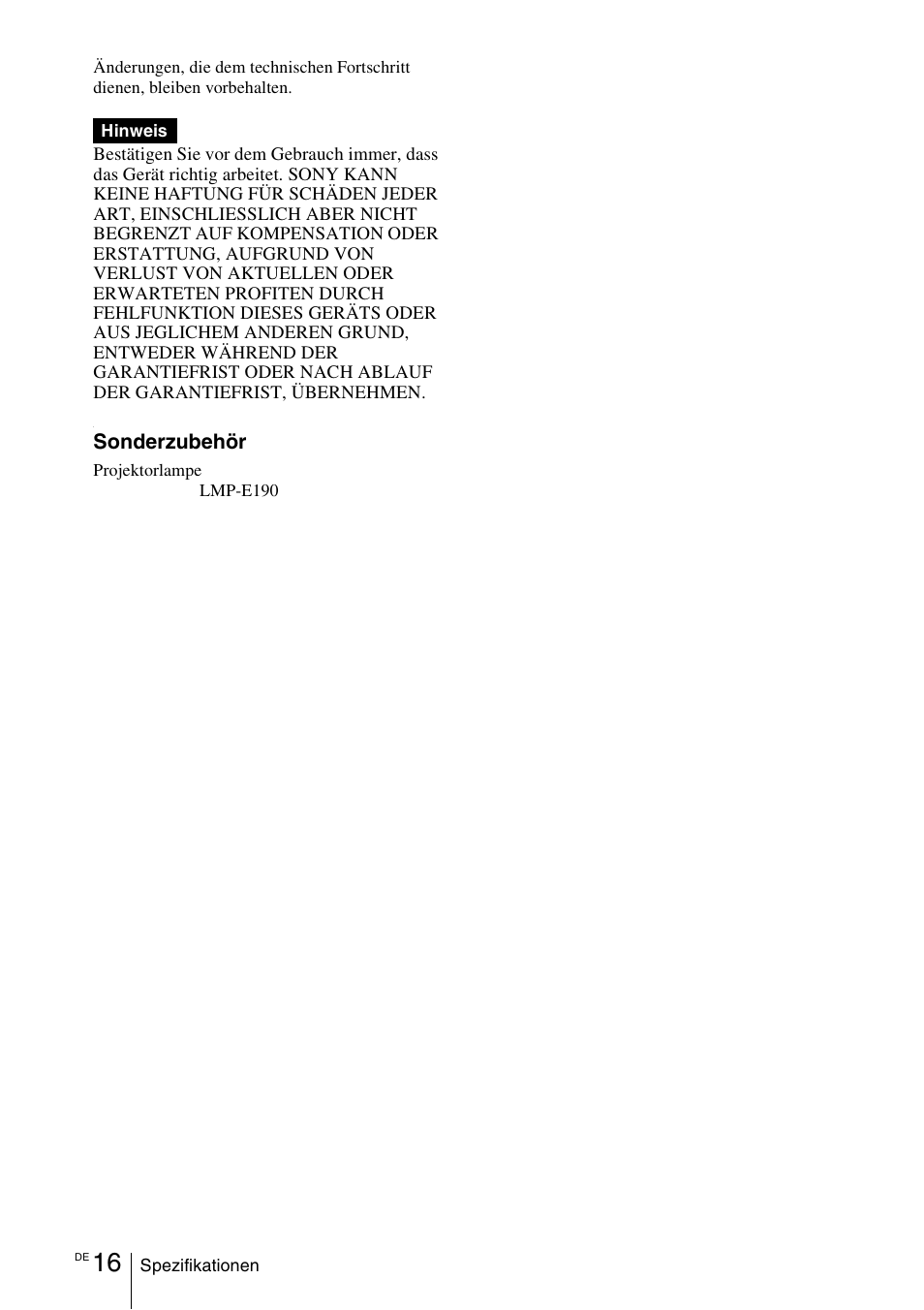 Sony VPL-EW5 User Manual | Page 76 / 107