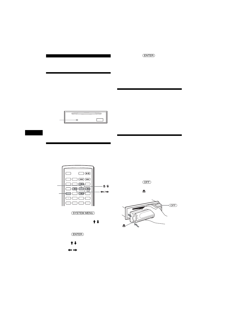 Préparation, Réinitialisation de l’appareil, Réglage de l’horloge | Mode demo, Retrait de la façade | Sony MEX-R1 User Manual | Page 120 / 288