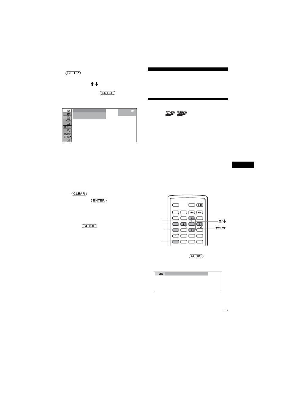 Opérations diverses du dvd, Modifications des canaux audio | Sony MEX-R1 User Manual | Page 135 / 288