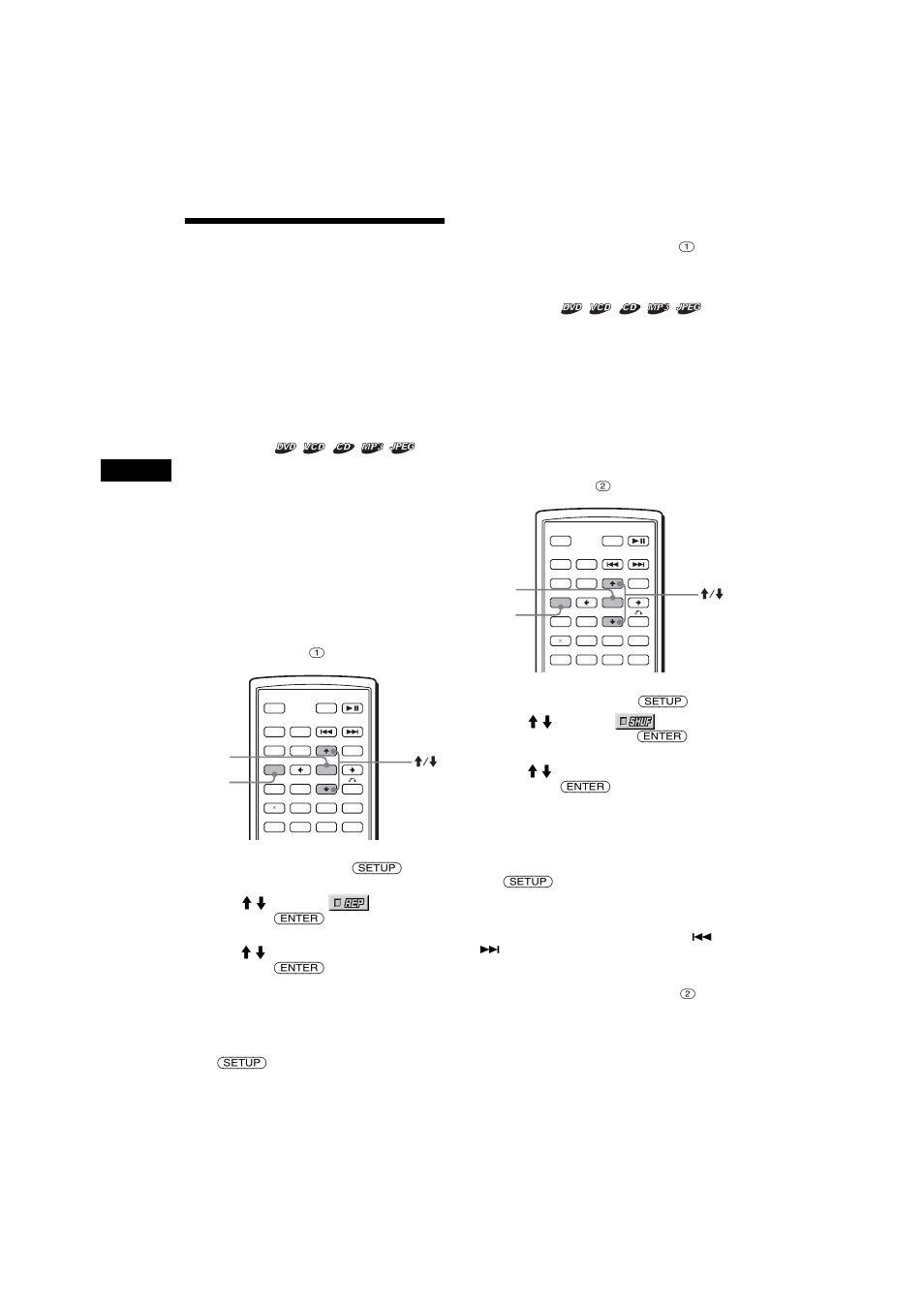 Playing in various modes, Repeat play/shuffle play/search play, Repeat play/shuffle play/ search play | Shuf 20, Playing repeatedly, Playing in random order | Sony MEX-R1 User Manual | Page 20 / 288