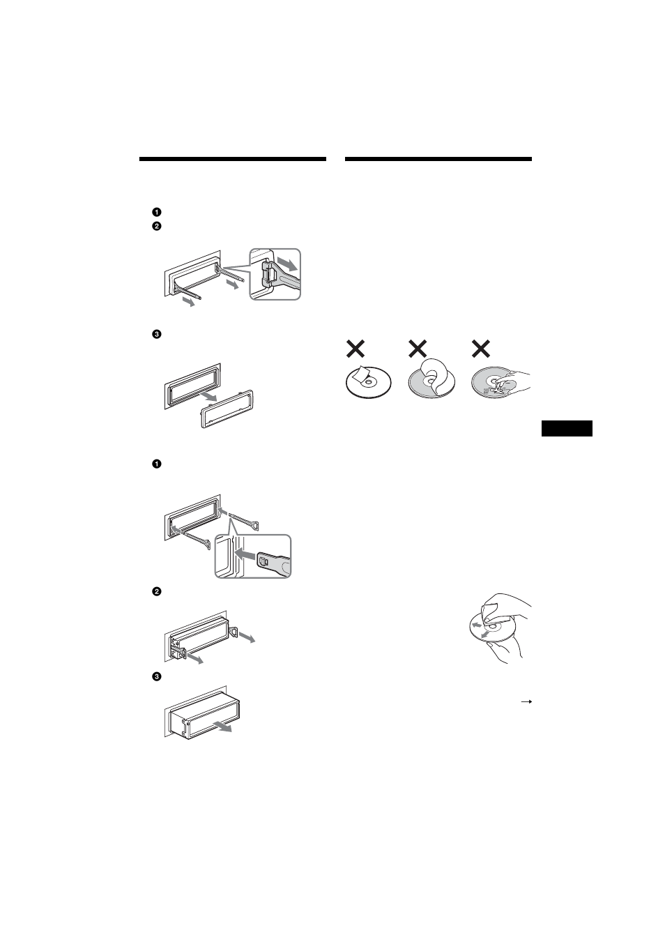 Het apparaat verwijderen, Opmerkingen over discs, Het apparaat verwijderen opmerkingen over discs | Sony MEX-R1 User Manual | Page 273 / 288