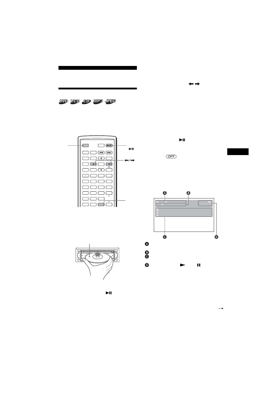 Player, Wiedergeben von cds/dvds, Angezeigte informationen bei der cd/mp3-wiedergabe | Sony MEX-R1 User Manual | Page 69 / 288
