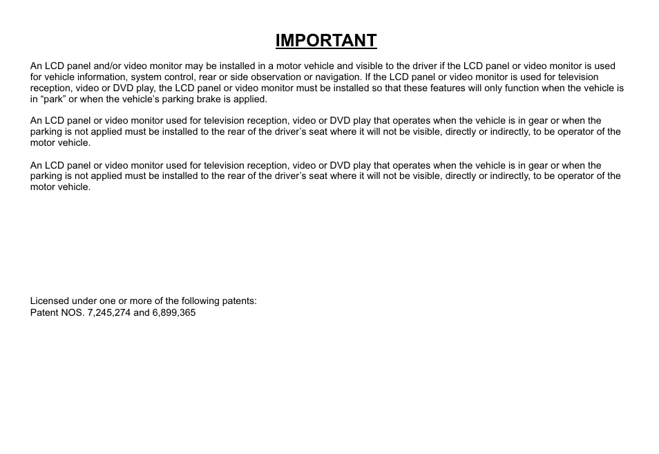 Important | Audiovox HR7008APKG User Manual | Page 2 / 28