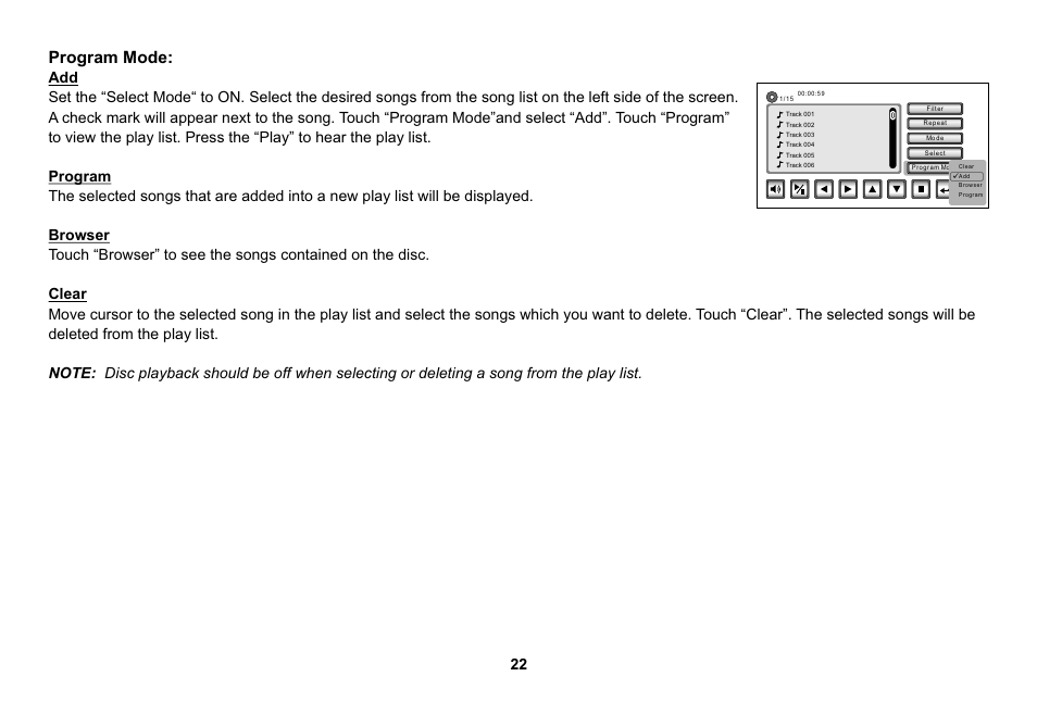 Program mode | Audiovox HR7008APKG User Manual | Page 22 / 28