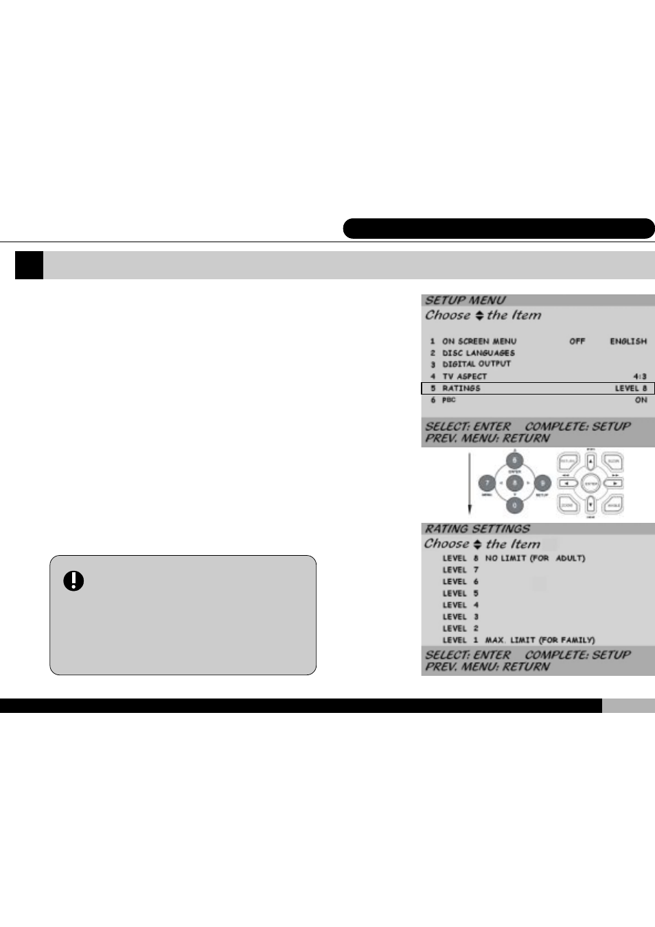 Ratings | Audiovox D1700 User Manual | Page 39 / 61