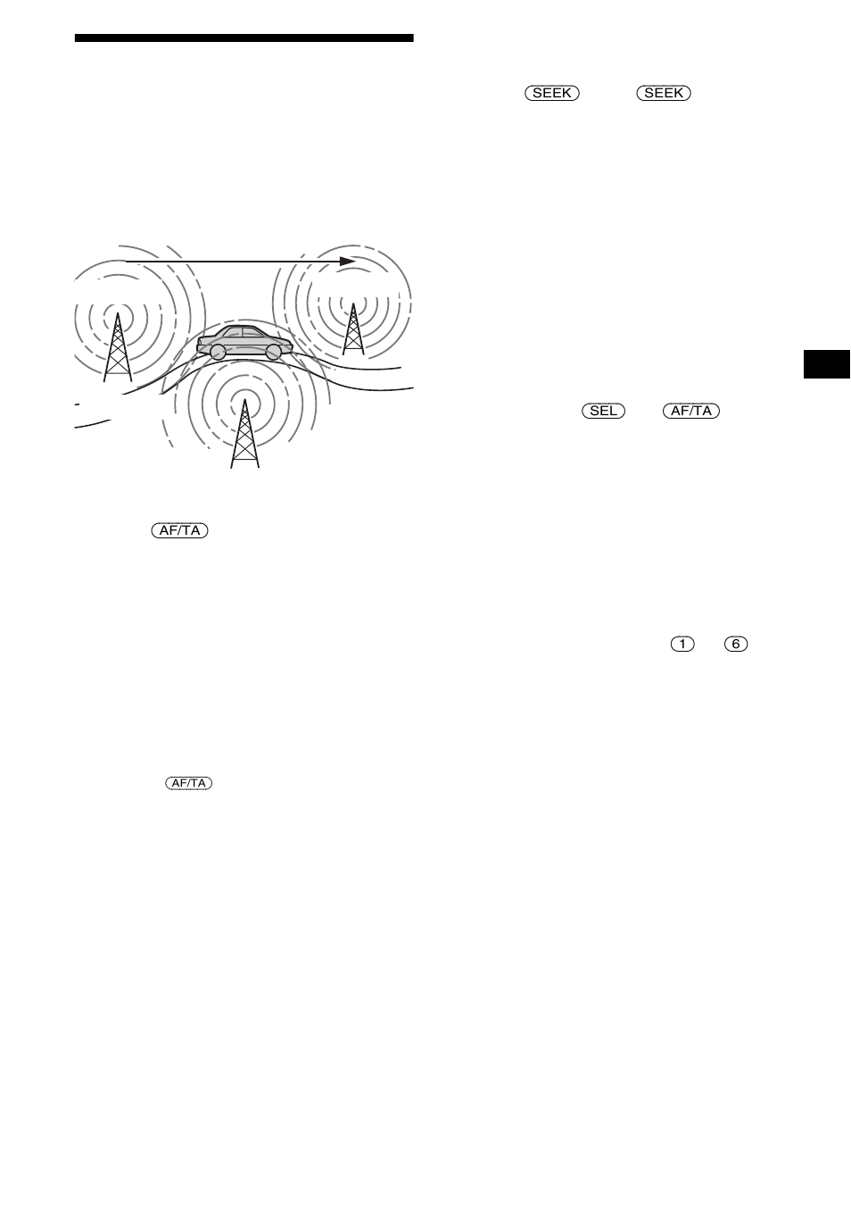 Automatic retuning for best reception results, Af (alternative frequencies), 13 automatic retuning for best reception results | Sony CDX-R3000 User Manual | Page 13 / 122