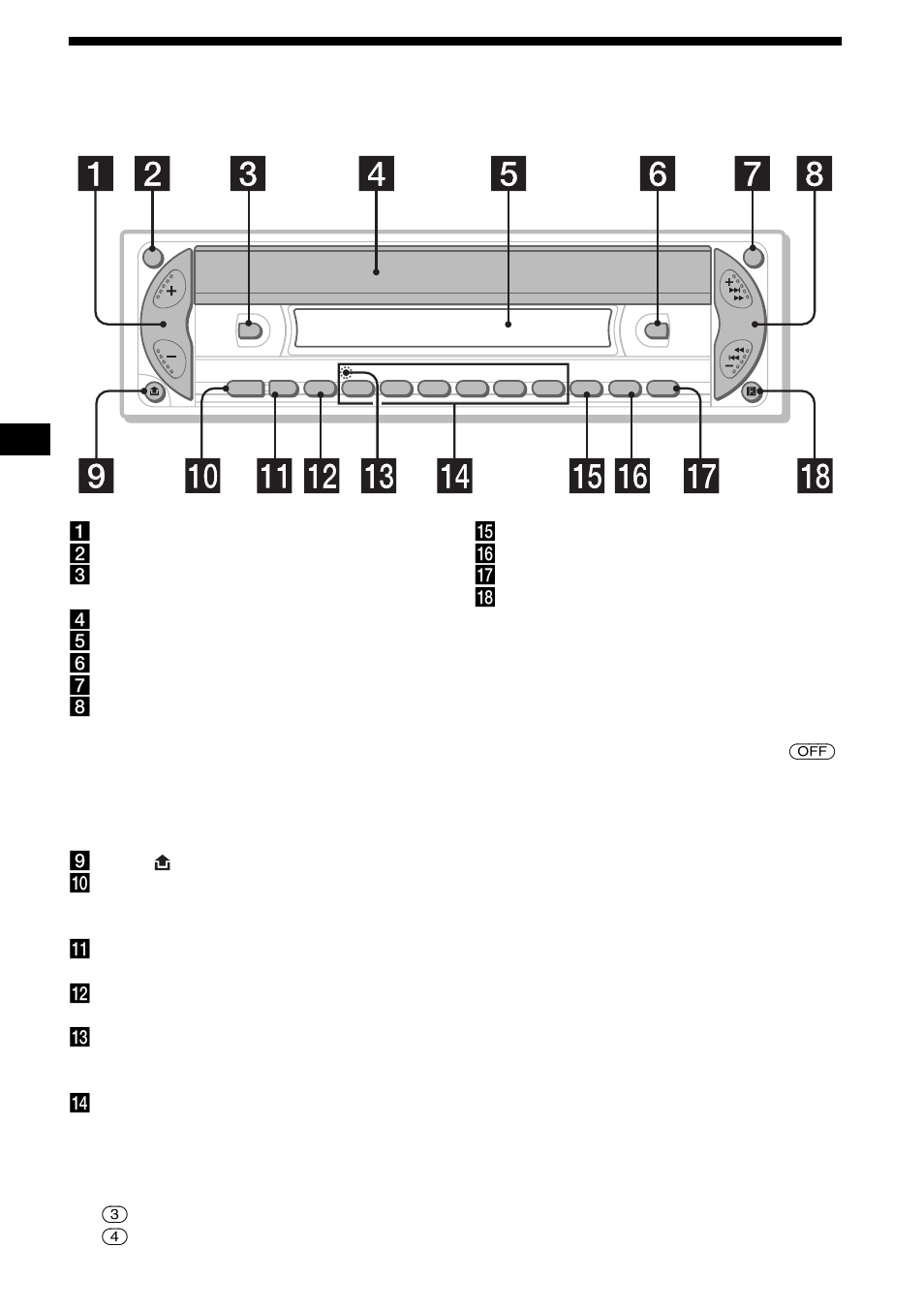 Lage und funktion der teile und bedienelemente, Lage und funktion der teile und, Bedienelemente | 4lage und funktion der teile und bedienelemente | Sony CDX-R3000 User Manual | Page 28 / 122