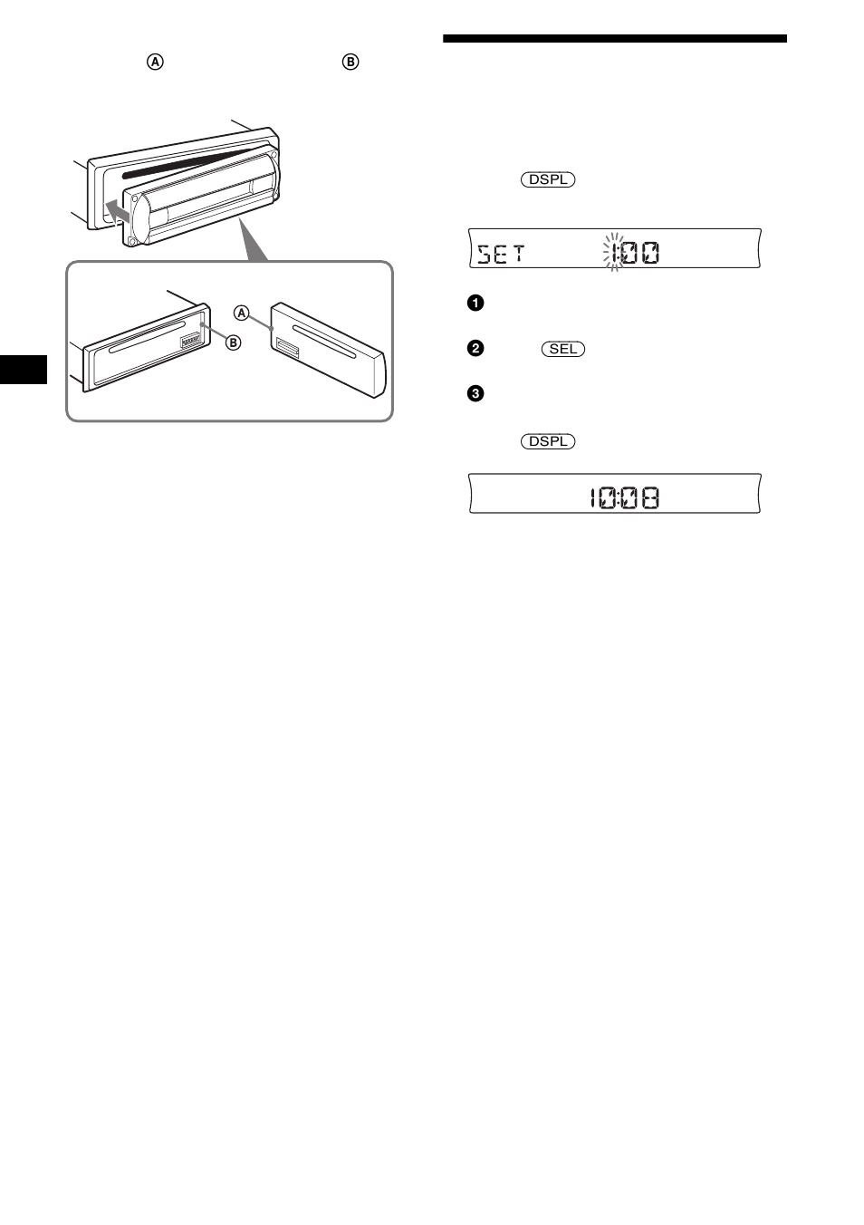 Setting the clock | Sony CDX-R3000 User Manual | Page 8 / 122