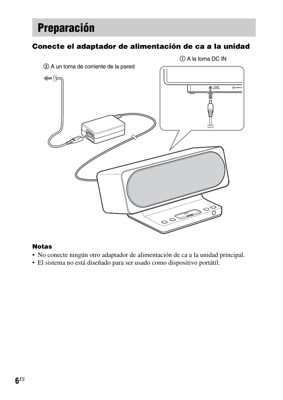 Preparación | Sony SRS-GU10iP User Manual | Page 34 / 116