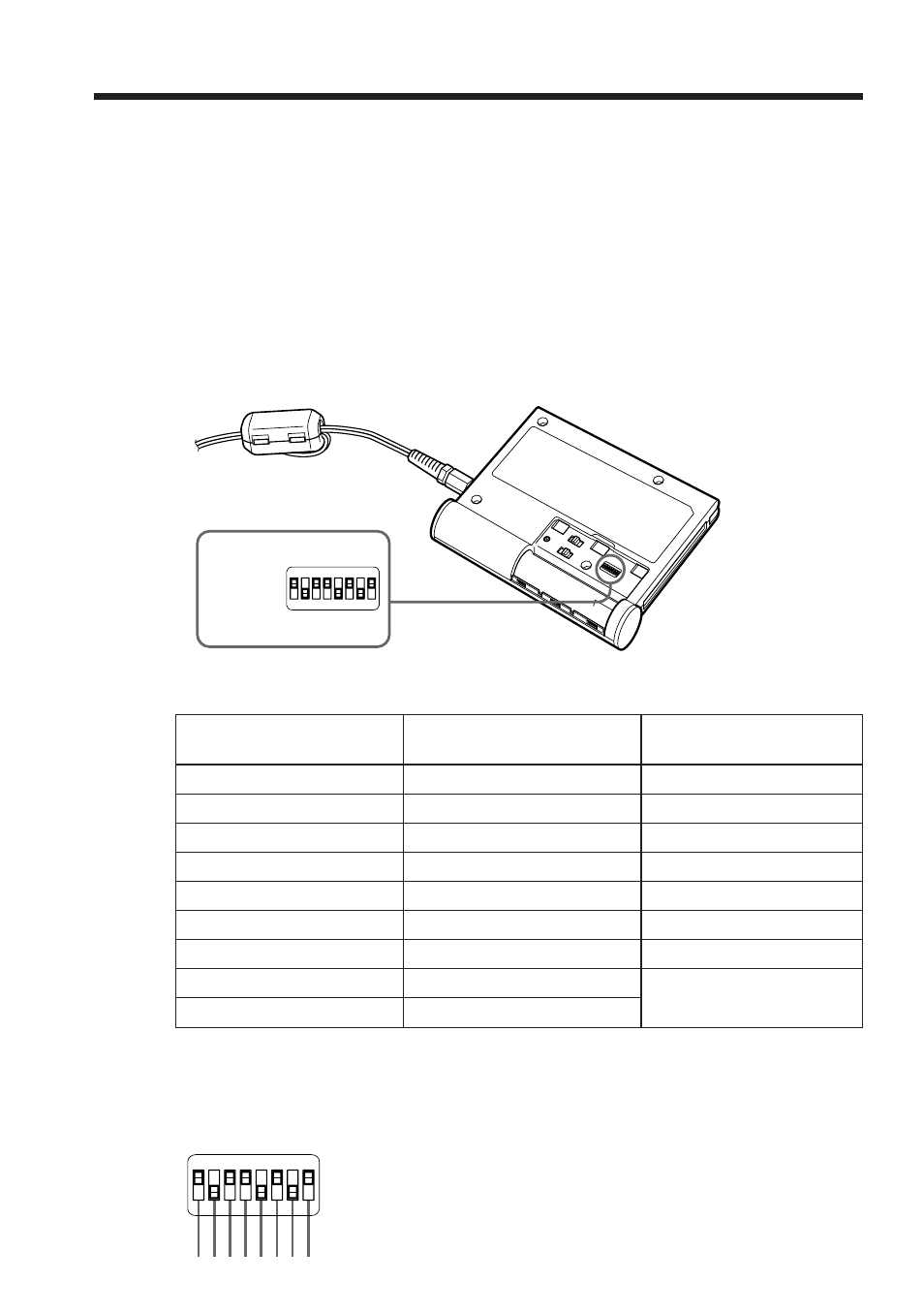 Konfigurieren des geräts, Einstellen der area code-schalter, Konfigurationsliste für die area code-schalter | Sony BTA-NW1A User Manual | Page 10 / 156