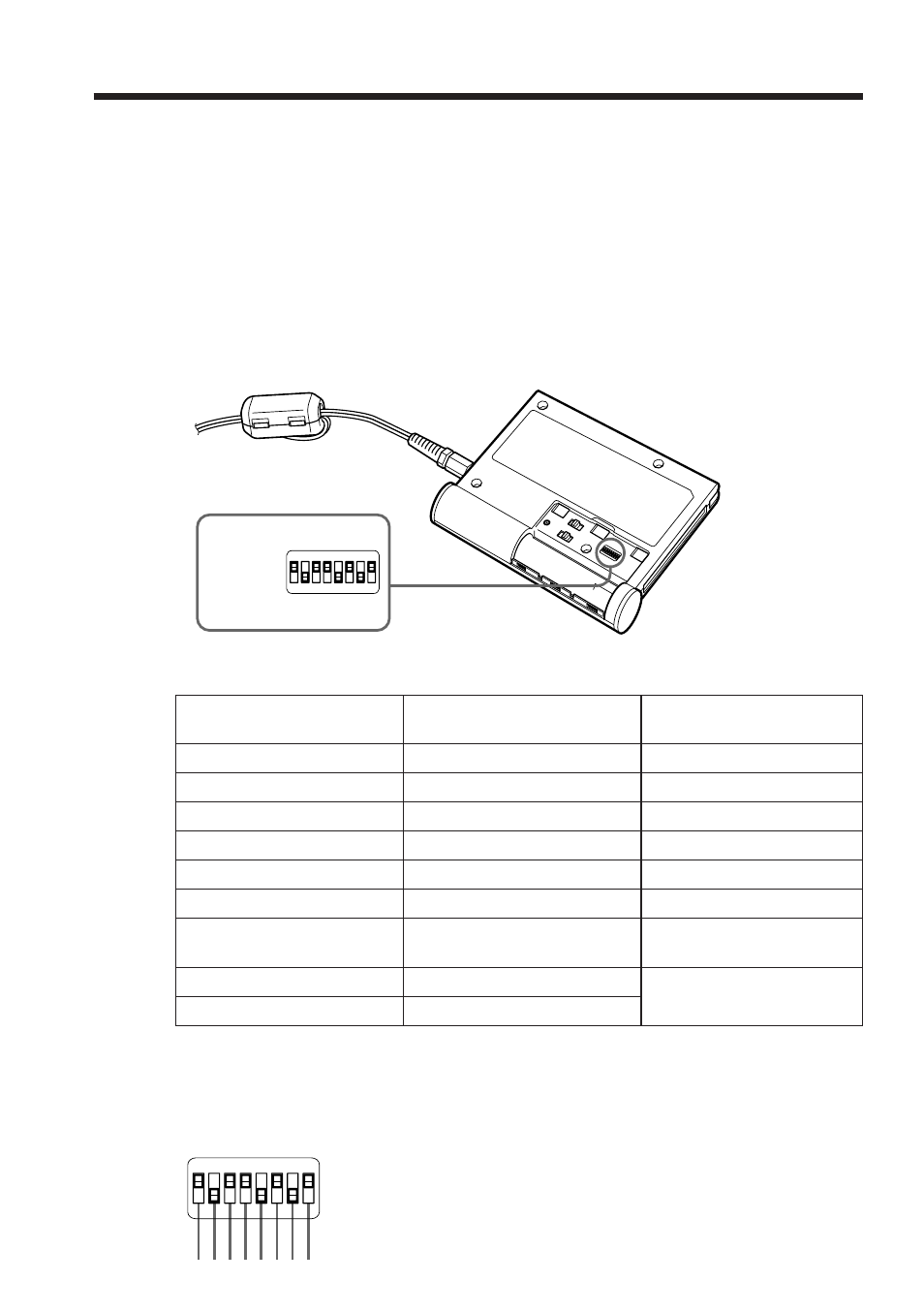 Impostazione dell’apparecchio, Impostazione degli interruttori area code | Sony BTA-NW1A User Manual | Page 74 / 156