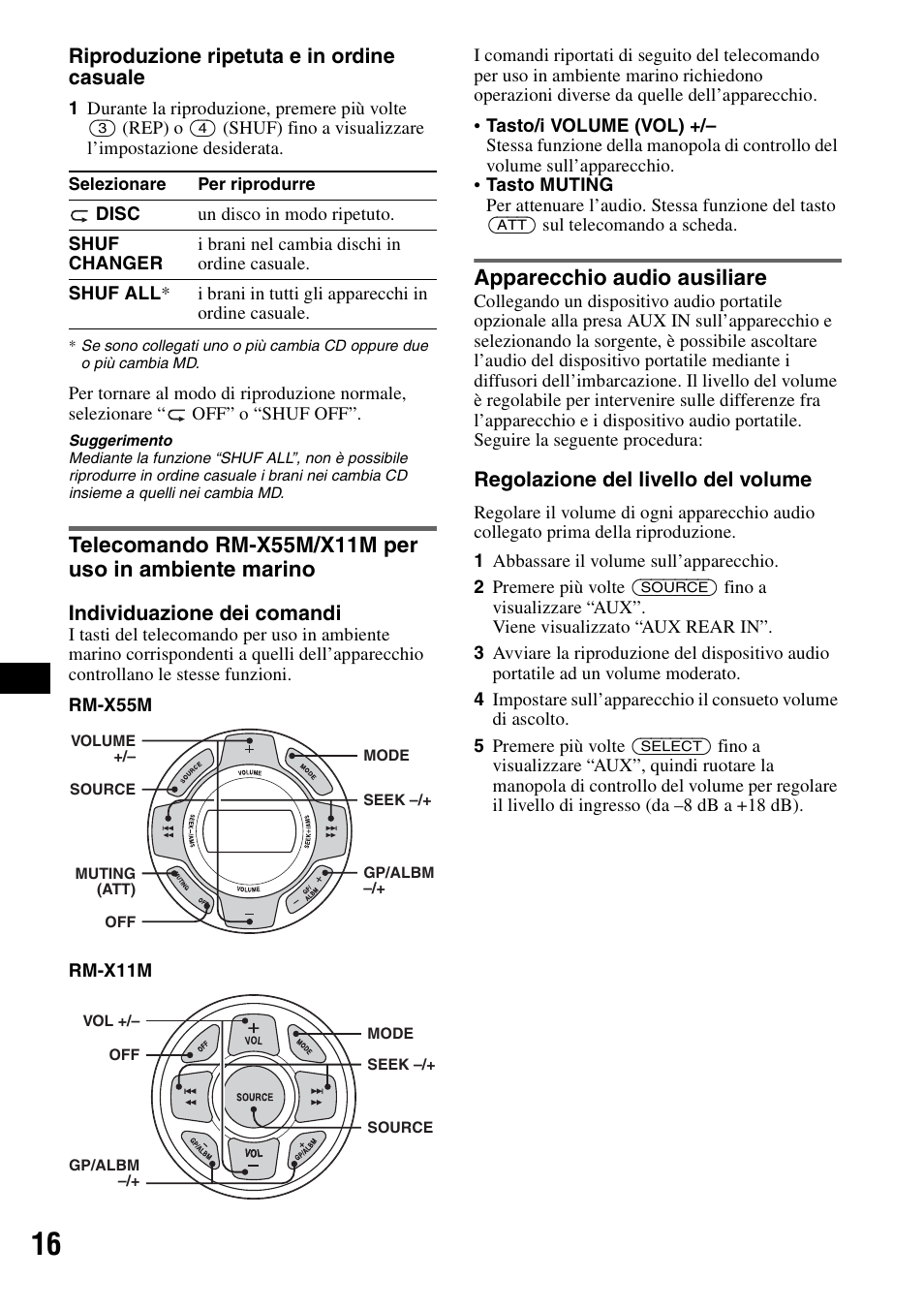 Apparecchio audio ausiliare | Sony CDX-H905iP User Manual | Page 128 / 136